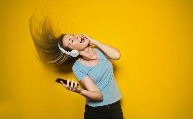 using headphones